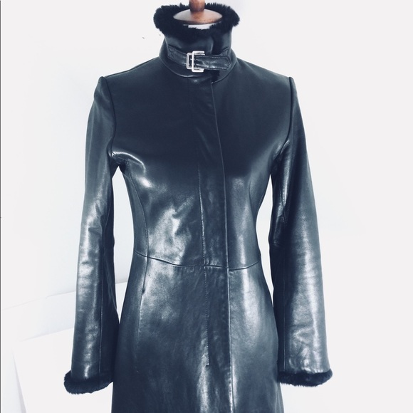 Via Spiga Jackets & Blazers - Rare Via Spiga leather and fur trench
